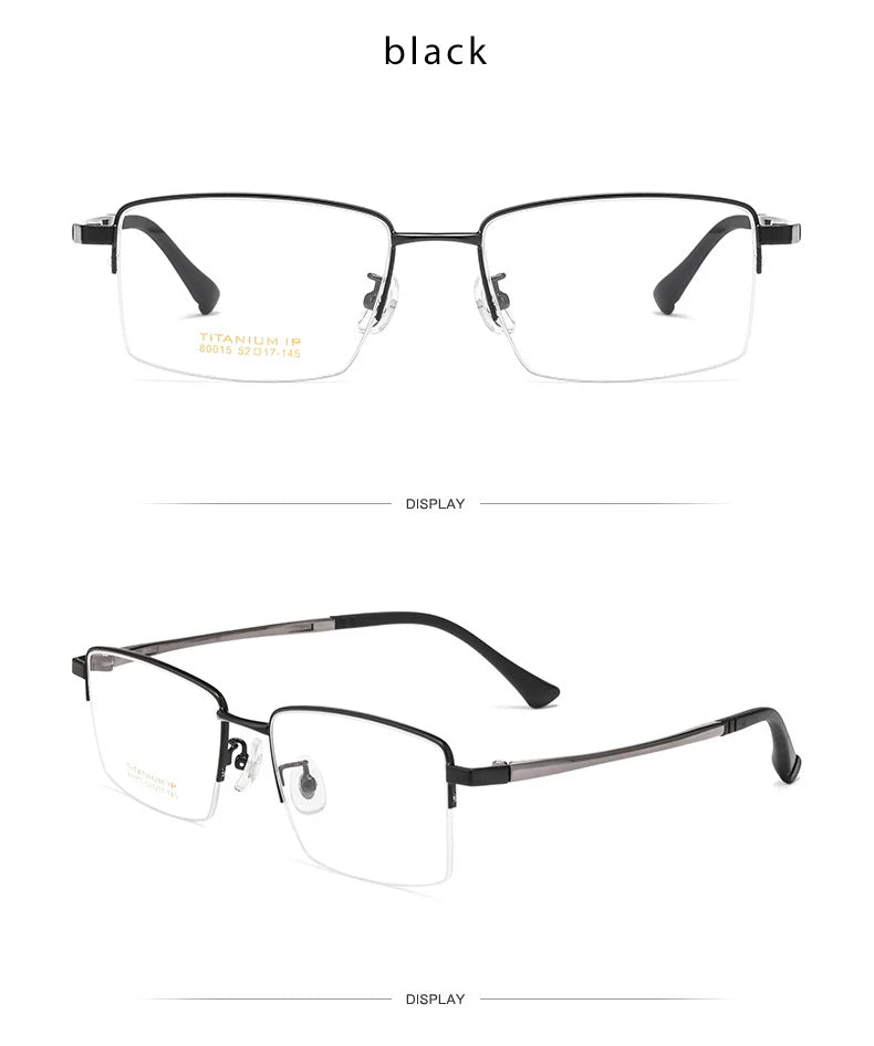 Pure Titanium Glasses Frame Men Square Eyewear Male Classic Full Optical Prescription Eyeglasses Frames Gafas Oculos N80015N