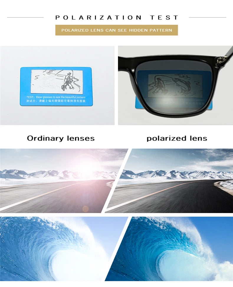 Men's Designer Sunglasses Polarized TR90 UV400 Protection Sun Glasses Fashion Classic Outdoor Driving Eyewear for Male