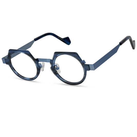 Retro polygonal eyewear frame, ultra light pure titanium eyewear frame, plain colored glasses for male and female students