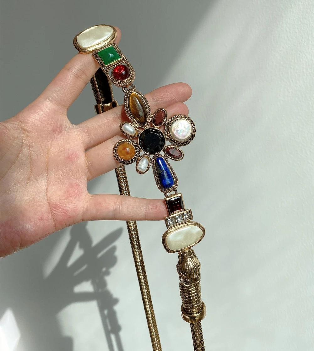 Women Dresses Metal Belt Fashion Sparkly Rhinestone Waistband Travel Party Decoration Waist Chain Bands Clothing Skirt  Accessor