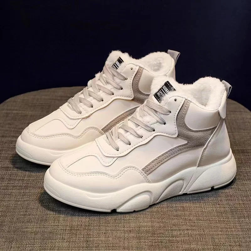 ZANPACE Women Casual Sneakers Winter Warm Platform Woman Snow Boots Plush Fur Warm Women Shoes Lace Up Spring Female Footwear