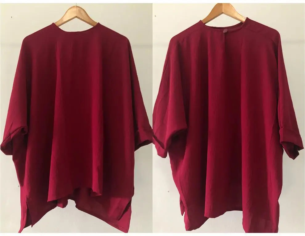 Southeast Asia Islam Abaya Kaftan New Long-sleeved Loose Casual Islam Abaya Kaftan Irregular Hem Ice Silk Women Shirt