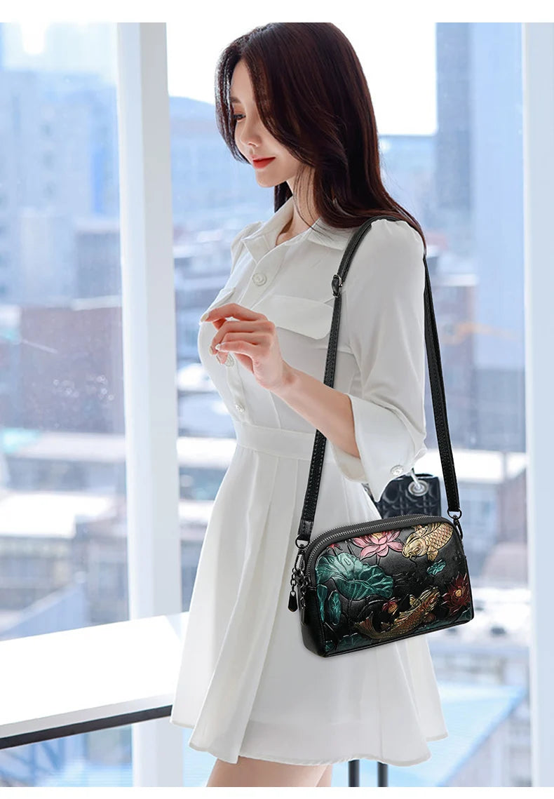 New Fashion Messager Luxury Women Cute Shoulder Bags PU Leather Daily Tote Party Multi-function Casual Leisure Girl Handbags