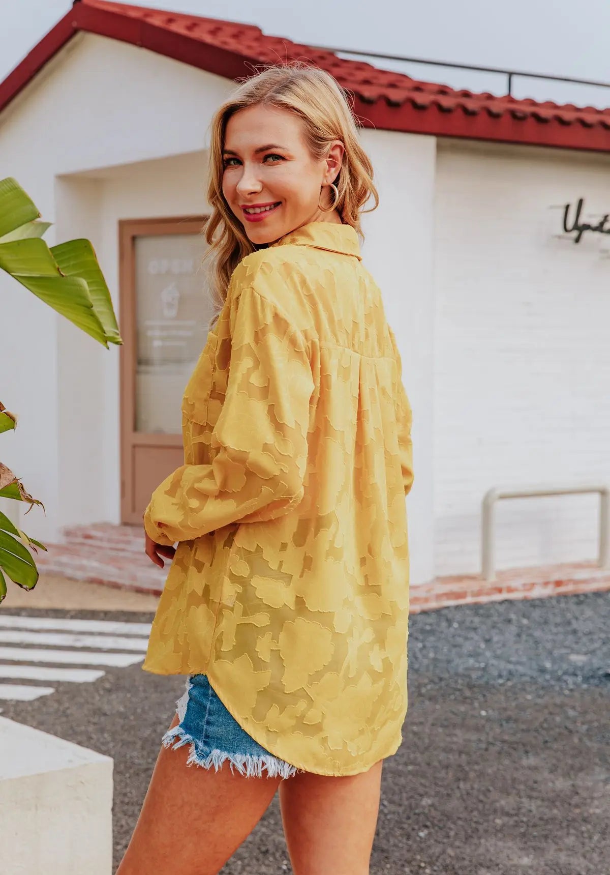 Elegant Long Sleeve Lapel Lace Blouse Office Lady Spring Summer Hollow Out Jacquard Loose Shirt Oversized Tops Luxury Chic Tunic