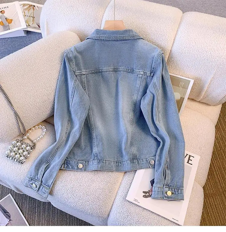 New In Denim Jacket For Women Spring Autumn Korean Fashion Vintage Jean Coats 2025 Female Casual Outerwears