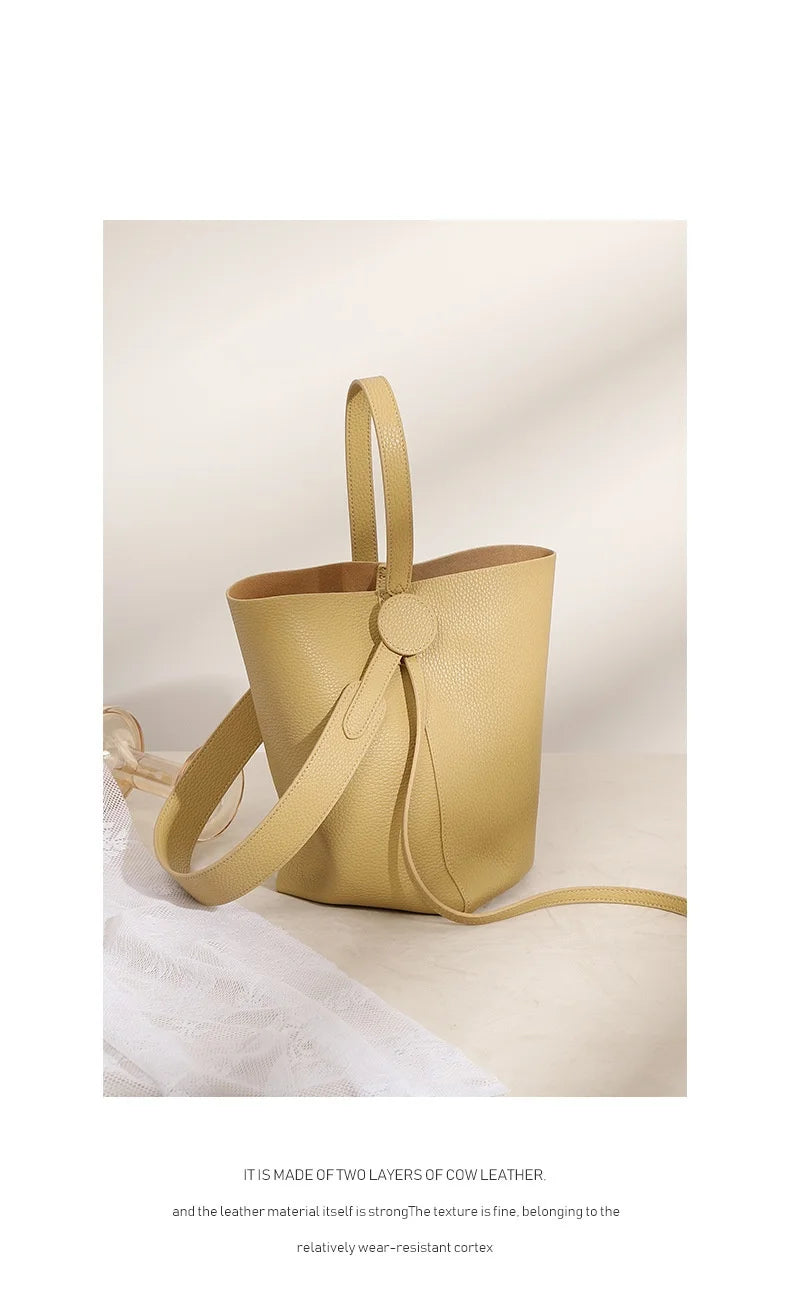 Commuter female package 2025 new oblique design senior feeling handbags women's shoulder bag, small hand-held tote bag bucket