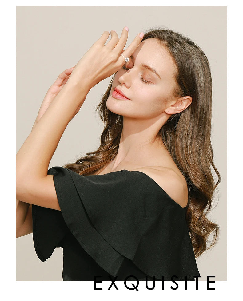 2023 Classic Luxury Real Solid 925 Sterling Silver Ring 3Ct 10 Hearts Arrows Zircon Wedding Jewelry Rings Engagement For Women