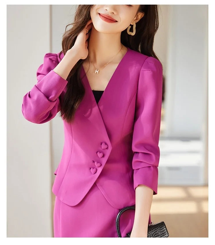 Formal Women Business Suits with Blazer Coat and Fishtail Skirt Professional Ladies Office Work Wear Uniform Clothing Sets