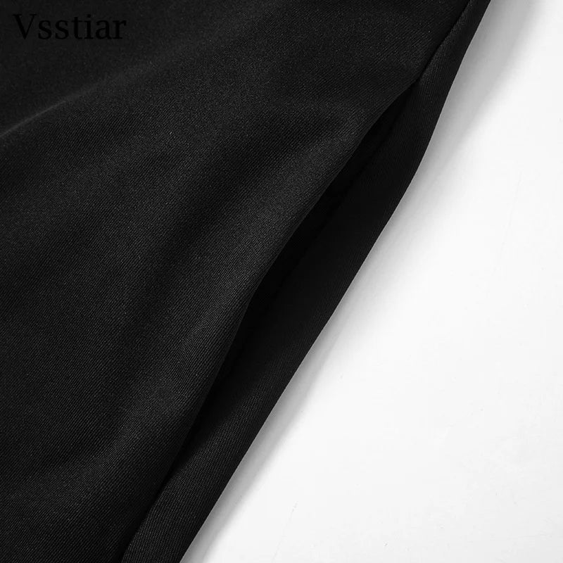 Vsstiar Elegant Turn-down Collar Mini Dress For Women Sexy Backless Sleeveless Vestidos Summer Fashion Streetwear Party Dress