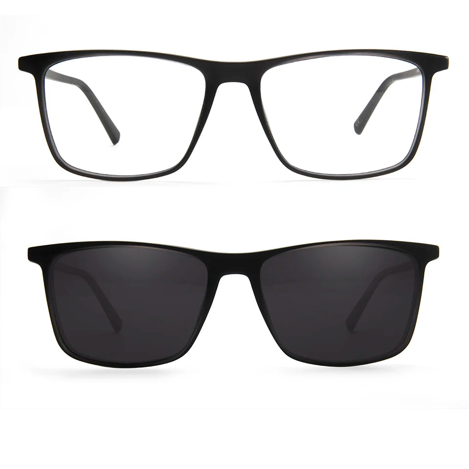 TR90 Magnet Men Optical Glasses Frame Magnetic Clip On Polarized Sunglasses Men'S Square Eyewear Spectacle Eyeglasses Frames