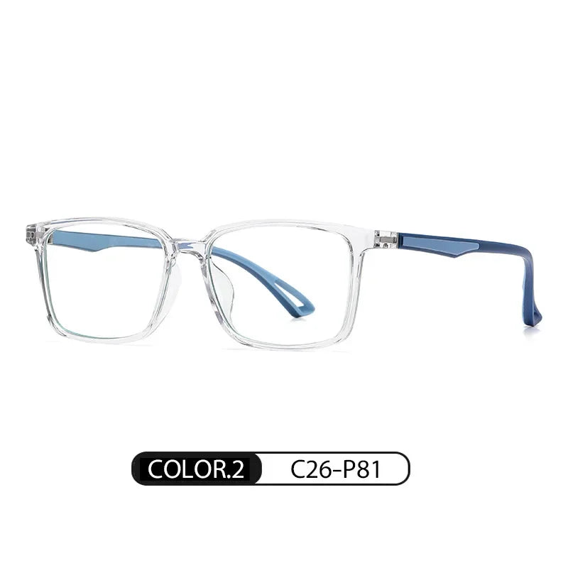 New Blue Light Blocking Glasses Frame Optical Prescription Eyewear Fashion Men and Women Full Rim TR-90 Plastic Flexible Specs