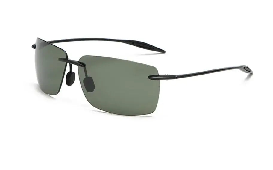 The Matrix Polarized Classic Sports Rimless Sunglasses Men Orange Male Driving Rectangle Ultralight Frame Sun Glasses UV400