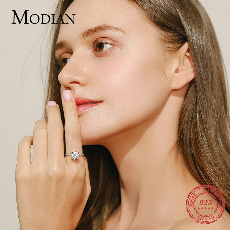 2023 Classic Luxury Real Solid 925 Sterling Silver Ring 3Ct 10 Hearts Arrows Zircon Wedding Jewelry Rings Engagement For Women