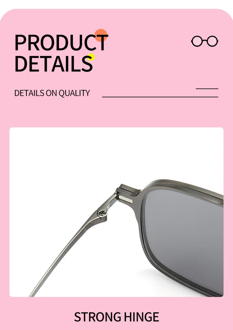 ZHIYI Brand Men Polarized Sunglasses Magnet Adsorption on Glasses Frame 2x Lens Day Night Vision Glasses for Driving Male