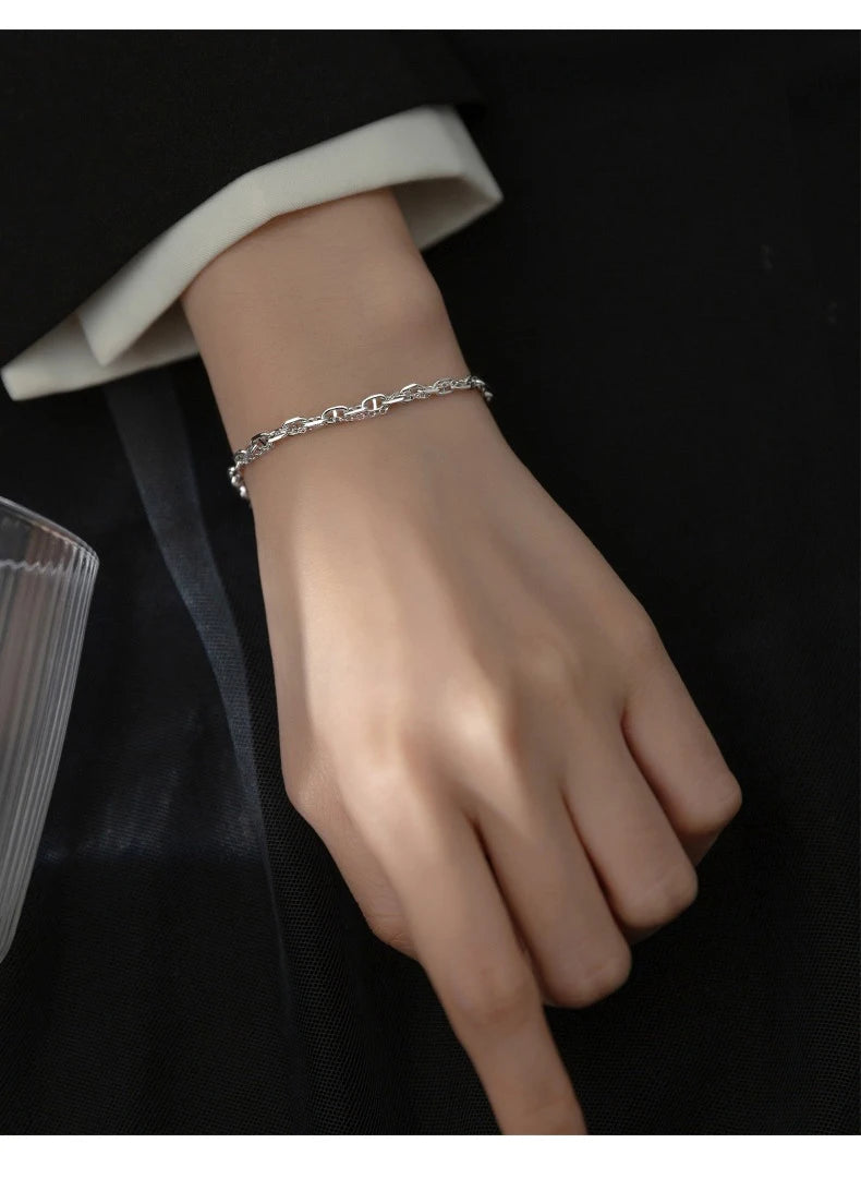 MIQIAO Bracelets Bracelet For Women Female Jewelry 925 Sterling Silver Charms Chain Bracelets On Hand Fashion