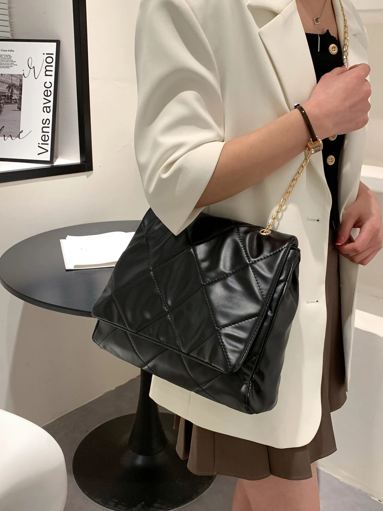 Small Bag For Women Pu Leather Chain Quilted Handbag Designer Shoulder Bags Small Bags For Women Purses Fashion Leather Lightwei