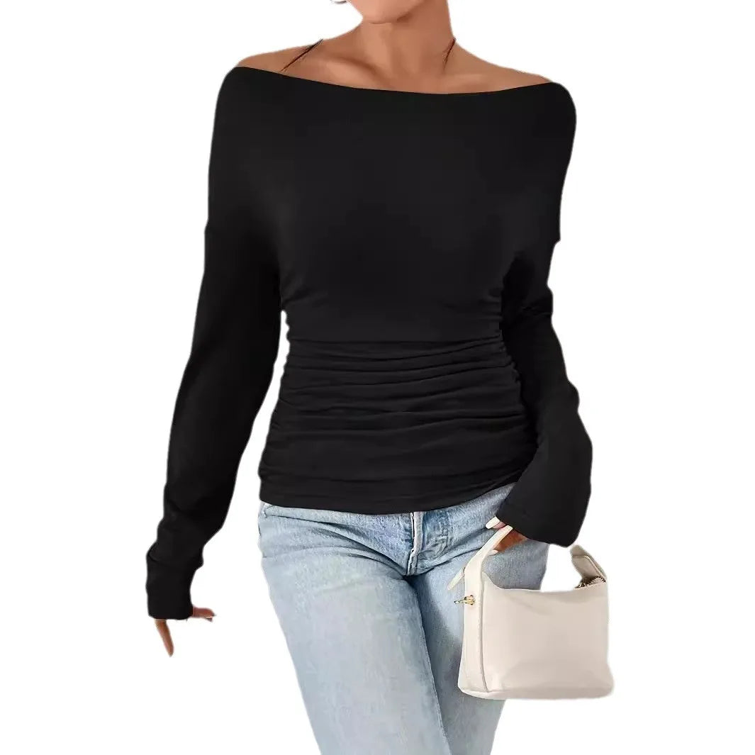 Fashion Women's One-Shoulder Long-Sleeved Blouse Designer Carefully Designed For Commuting To And From The Formal Occasion
