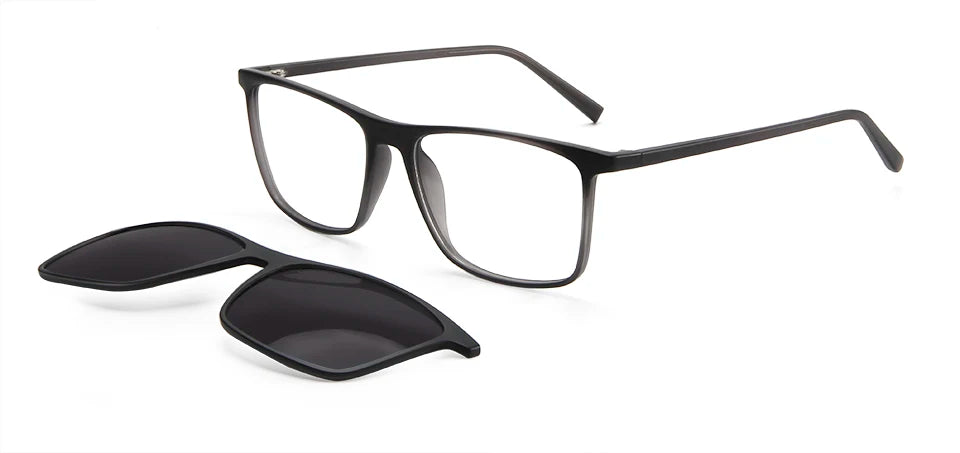 TR90 Magnet Men Optical Glasses Frame Magnetic Clip On Polarized Sunglasses Men'S Square Eyewear Spectacle Eyeglasses Frames