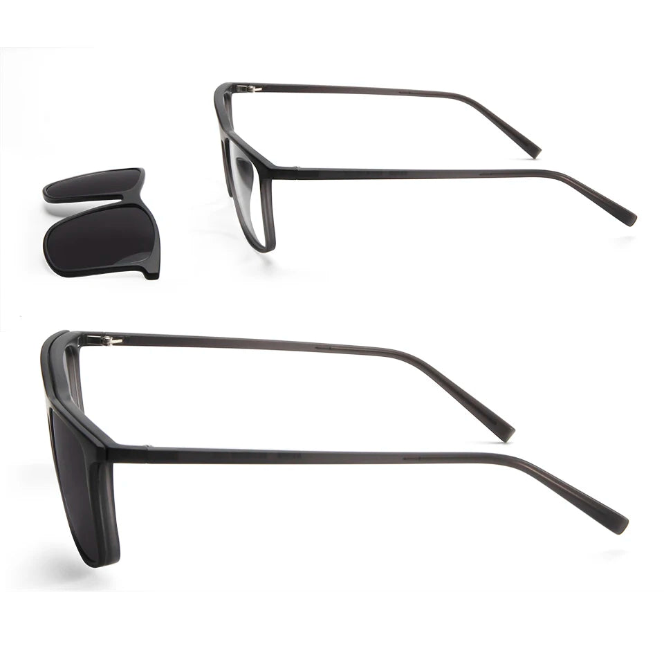 TR90 Magnet Men Optical Glasses Frame Magnetic Clip On Polarized Sunglasses Men'S Square Eyewear Spectacle Eyeglasses Frames