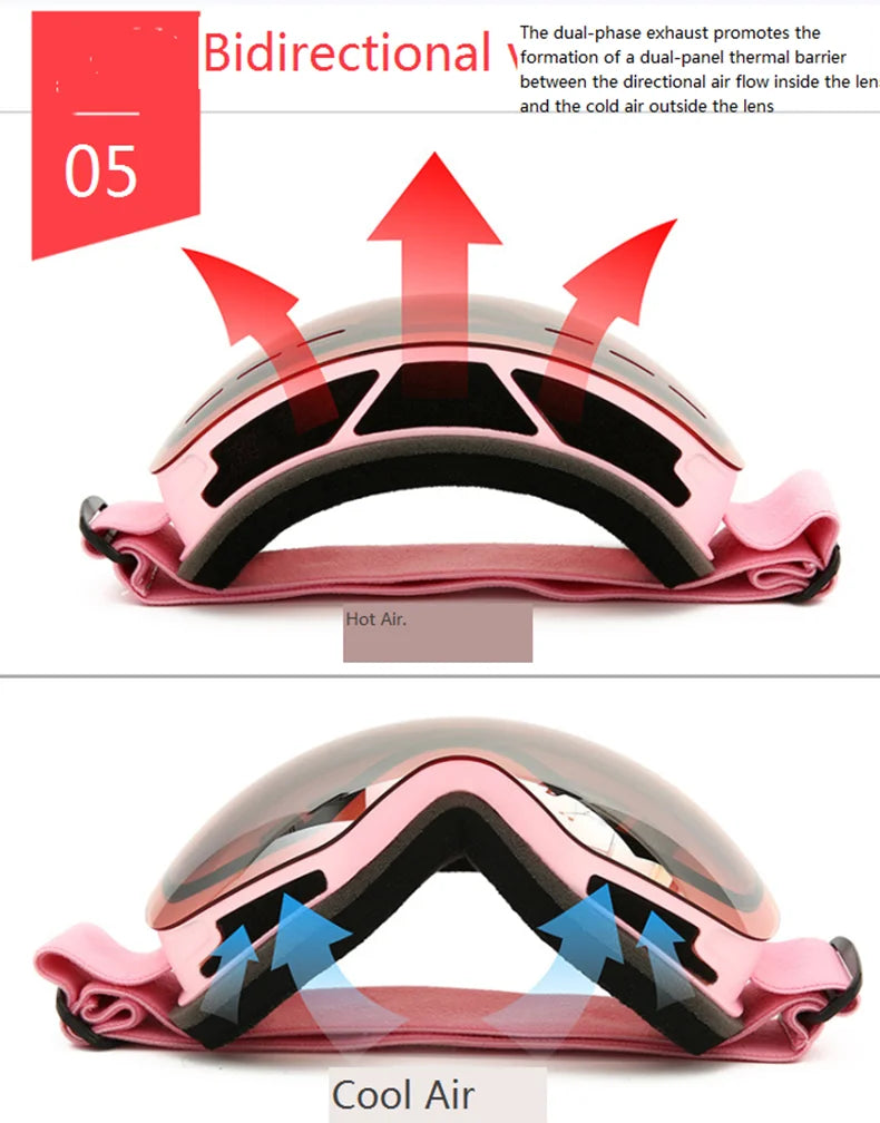 Outdoor new double layer anti-fog ski goggles snow skis glasses snowmobile glasses outdoor sports skiing