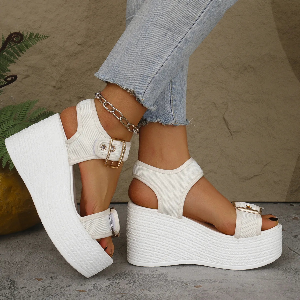 Summer Women's High Heel Shoes 2025 New Casual Platform Wedge Heel Sandals Women's Fashion Open Toe Rome Sandals Sandalias Mujer