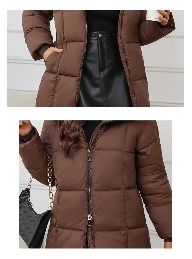 Women Long Coat 2024 New Autumn Winter Parkas Female Thick Down Cotton Coat Femme Casual Short Warm Thick Outerwear Ladies Top