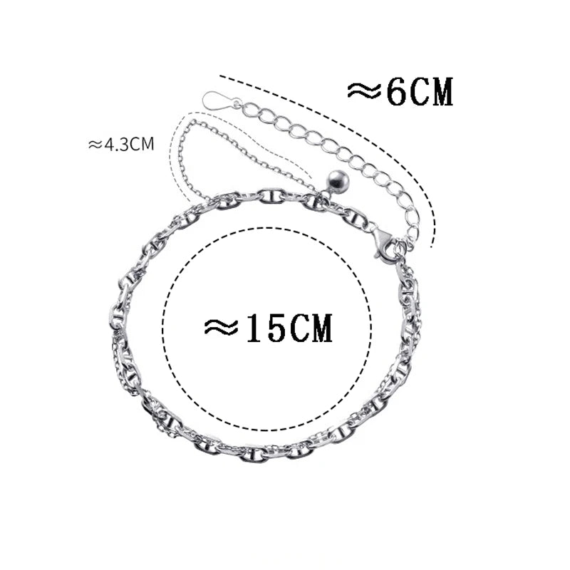 MIQIAO Bracelets Bracelet For Women Female Jewelry 925 Sterling Silver Charms Chain Bracelets On Hand Fashion