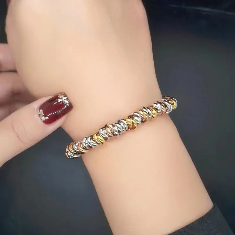 Stainless Steel Gold Color Fashion Coarse Chain Bangle Bracelet For Women Exquisite Wrist Jewelry Gift Dropshipping
