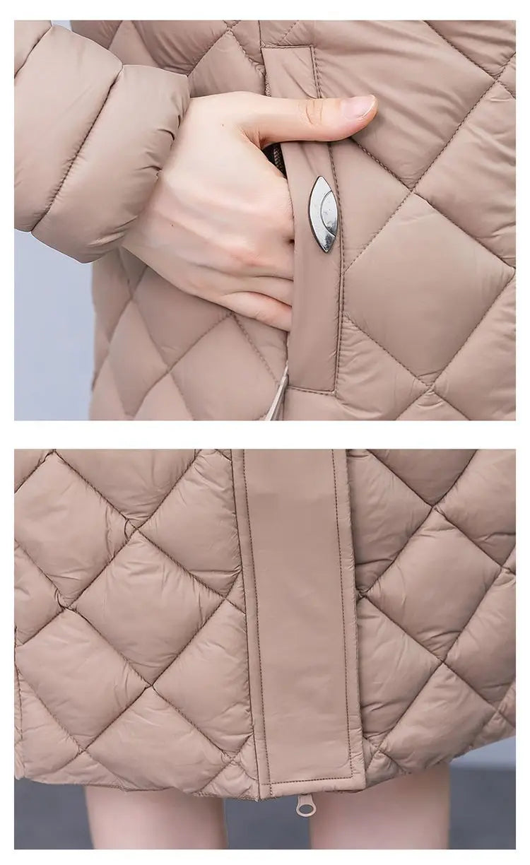 New Cotton-Padded Women Light Down Cotton Coat Long Autumn Winter Jacket Supersize Female Detachable Hooded Parker Overcoat 7XL
