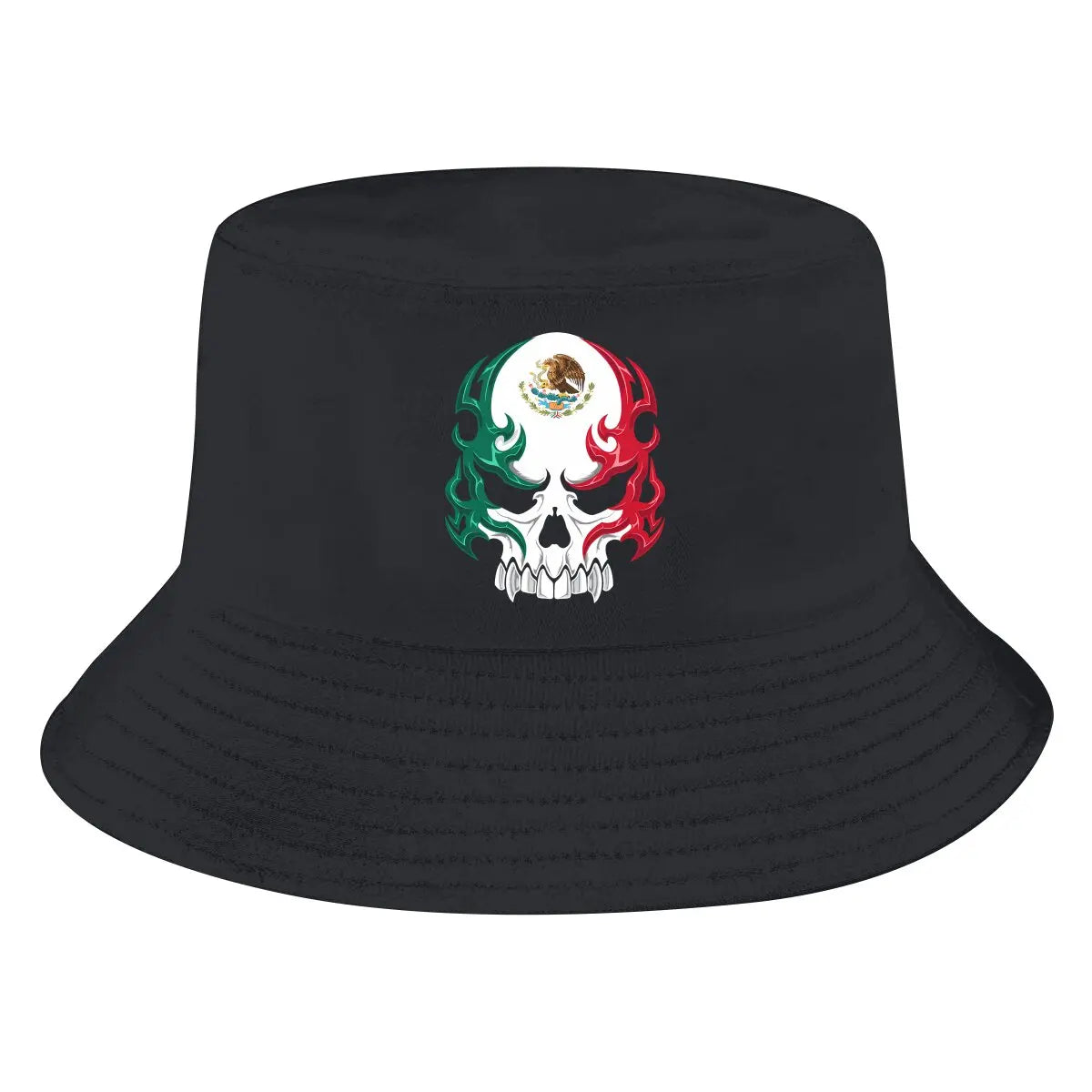Mexico Skull Bucket Hat Mexican Skull Tribal Style Men's Women's Fisherman Cap Hip Hop Beach Sun Fishing Hats