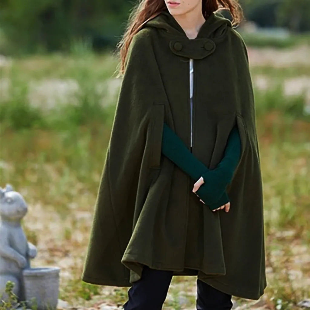 Red Cloak Women Outwear Hooded Coat Thin Vintage Gothic Medieval Cape Poncho Casual Maxi Long Cardigan for Spring Autumn