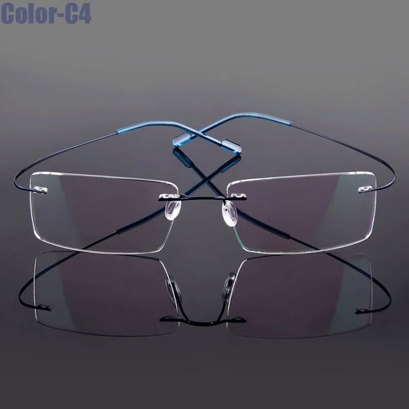 Metal Frame Glasses Women Style Rimless Eye Glasses Nearsighted Spectacles Flexible Temple New Arrival Eyewear Custom Lens Shape