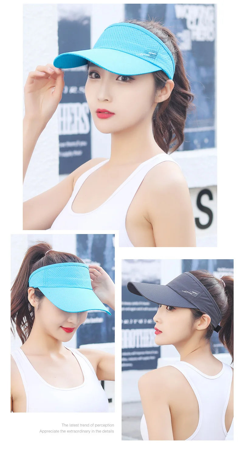 Summer Hats For Women Men Long Brim Sunscreen Baseball Cap Quick drying Sports Cap Women Tennis Visor Sunhat Outdoor  Golf Hat