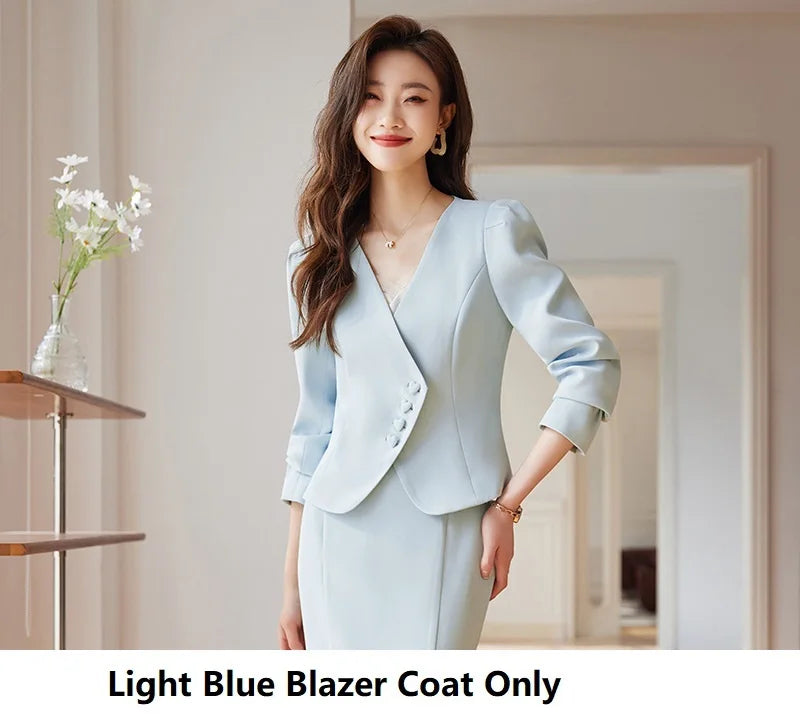 Formal Women Business Suits with Blazer Coat and Fishtail Skirt Professional Ladies Office Work Wear Uniform Clothing Sets
