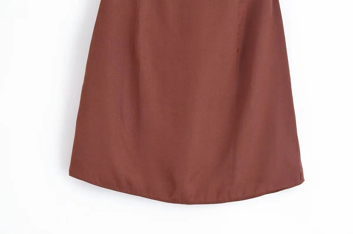 MYST&ZA2025 new summer women's clothing casual fashion comfortable slim sexy inlaid backless midi halter neck short dress