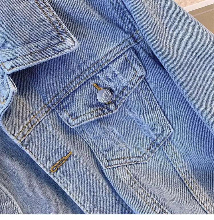 New In Denim Jacket For Women Spring Autumn Korean Fashion Vintage Jean Coats 2025 Female Casual Outerwears