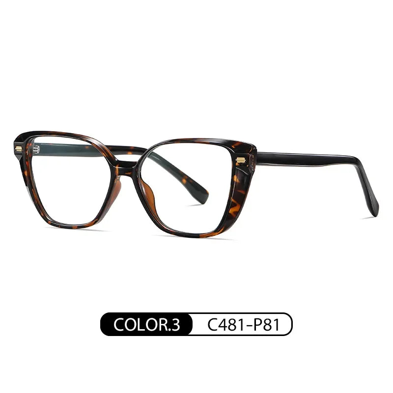 Women Fashion Cat Eye Shape Optical Glasses Frame with Recipe Prescription Female Eyewear Stylish Full Rim TR-BC908