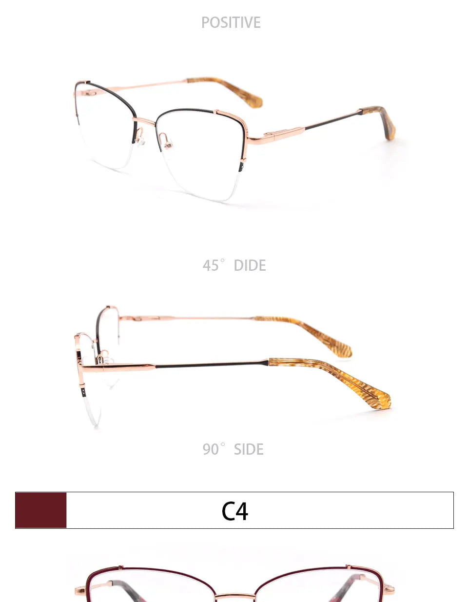 KANDREA Metal Glasses Frame Women Fashion Retro Square Myopia Optical Prescription Eyeglasses Female Spectacle Eyewear TL6322