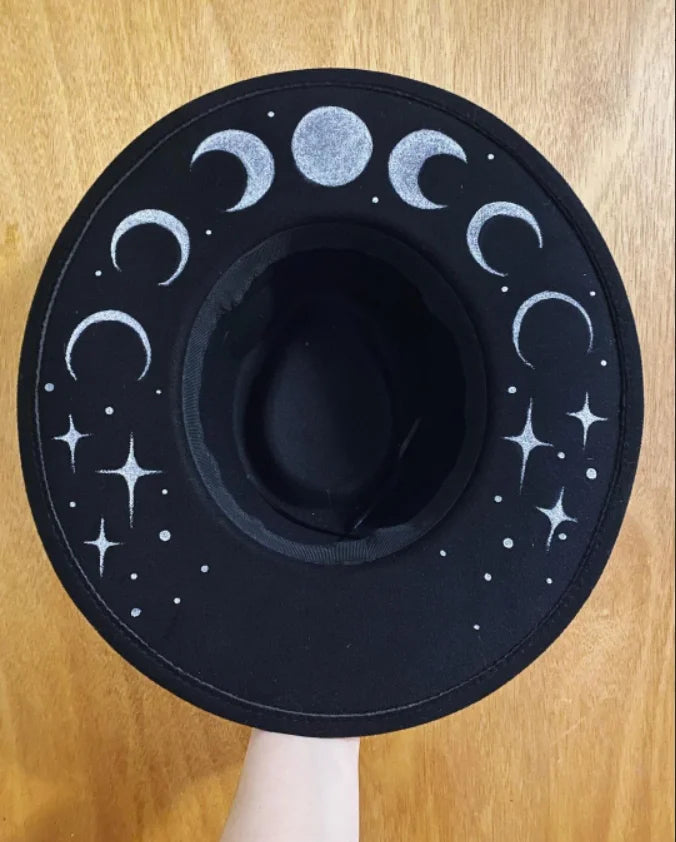 Hand-painted Fedora Hat Men's and Women's Hat Panama Spring Autumn Ribbon Suede Fedora Hat Wide Brim Jazz Cap 2023