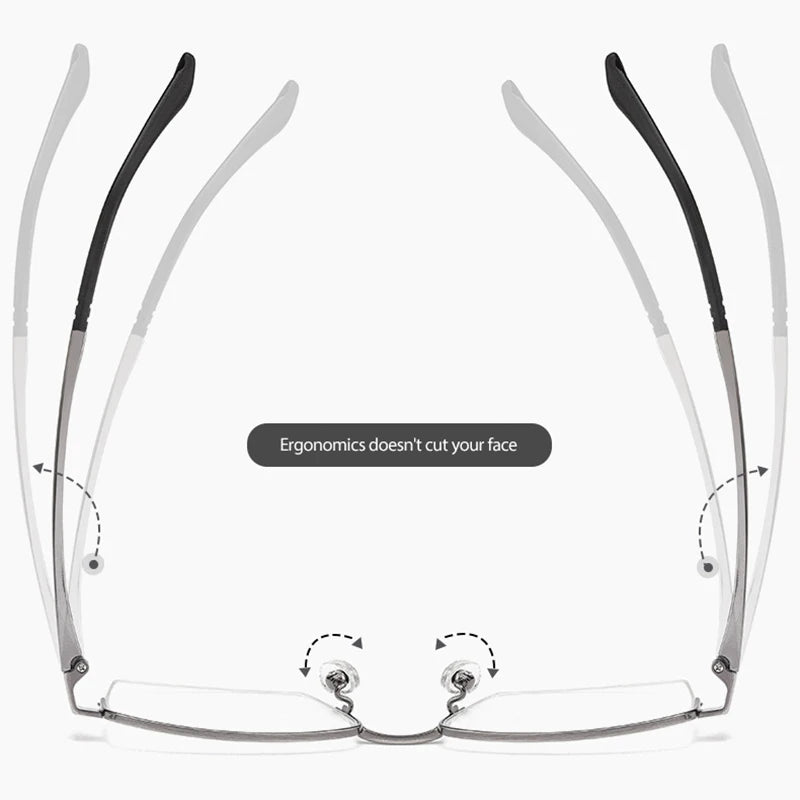 Pure Titanium Glasses Frame Men Square Eyewear Male Classic Full Optical Prescription Eyeglasses Frames Gafas Oculos N80015N