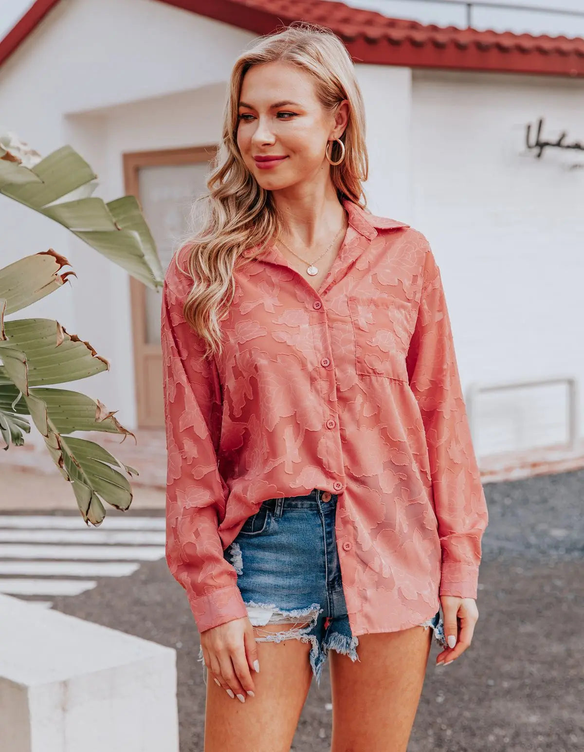 Elegant Long Sleeve Lapel Lace Blouse Office Lady Spring Summer Hollow Out Jacquard Loose Shirt Oversized Tops Luxury Chic Tunic