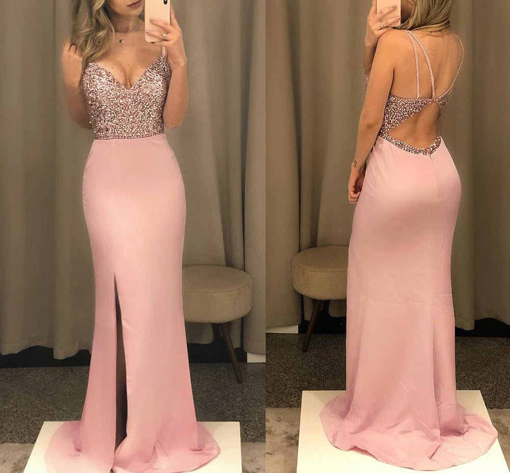 Deep V-neck Backless Dress Women 2023 New Cocktail Party Dresses Backless Summer Maxi Long Bodycon Dress Elegant Dress
