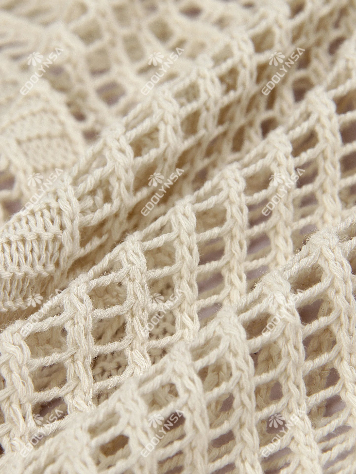 Elegant Knit Long Dress 2025 Sexy See-through V Neck Lantern Sleeve Side Split Beach Maxi Dresses Holiday Swimsuit Cover Up K15