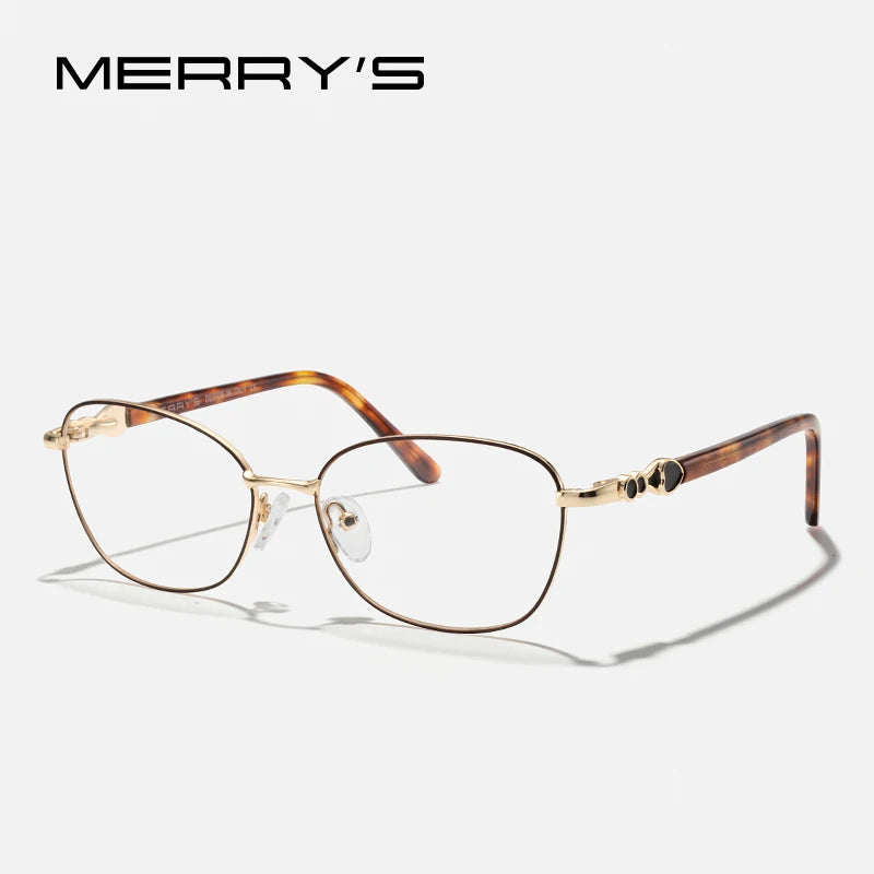 MERRYS DESIGN Women Classic Retro Glasses Frame Oval Fashion Glasses Myopia Prescription Eyeglasses Heart Shape Legs S2717