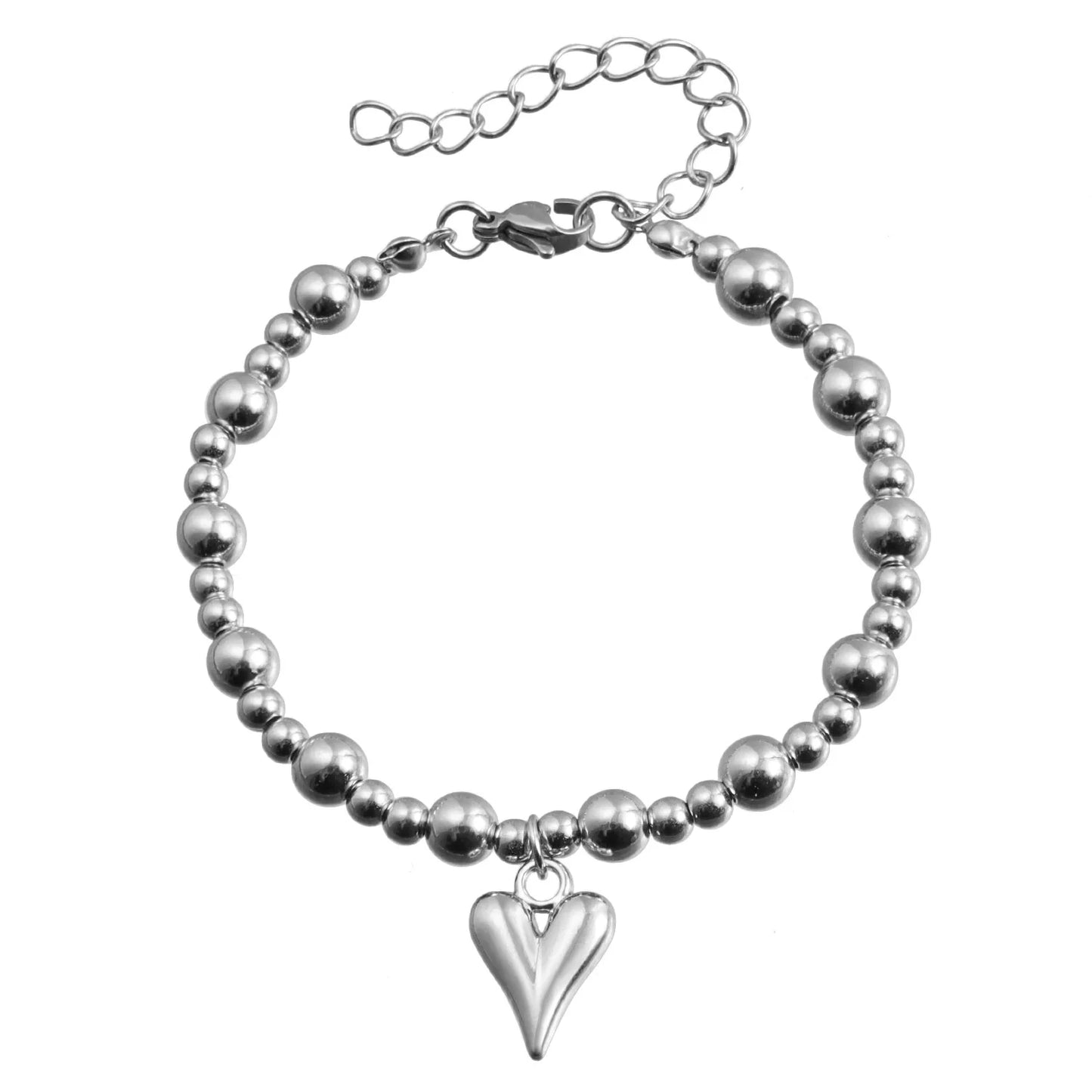 Y2K Heart Beaded Necklace Women Boho Crystal Class Gravel Clavicle Chain Cool Y2K Choker Exquisite Fashion Jewelry