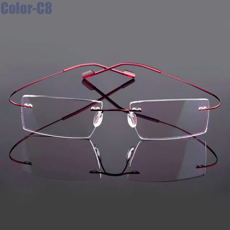 Metal Frame Glasses Women Style Rimless Eye Glasses Nearsighted Spectacles Flexible Temple New Arrival Eyewear Custom Lens Shape