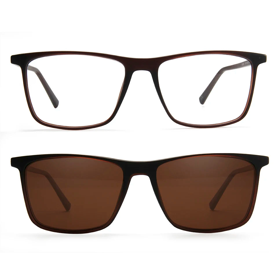 TR90 Magnet Men Optical Glasses Frame Magnetic Clip On Polarized Sunglasses Men'S Square Eyewear Spectacle Eyeglasses Frames